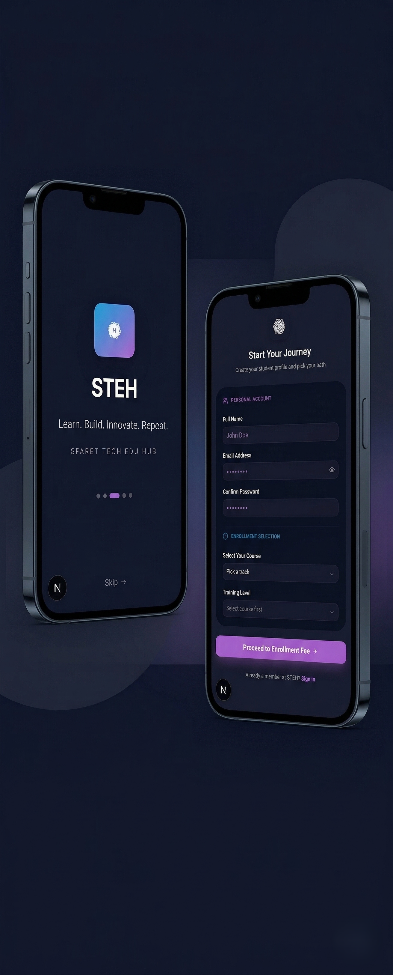 STEH LMS Mobile App Dashboard